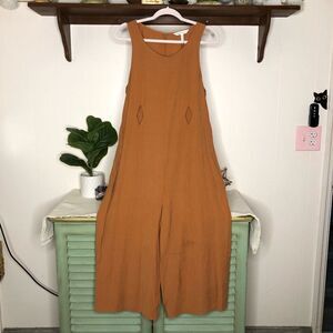 NWT BCBGeneration Womens Cut Out Cropped Jumpsuit Pumpkin Orange Medium